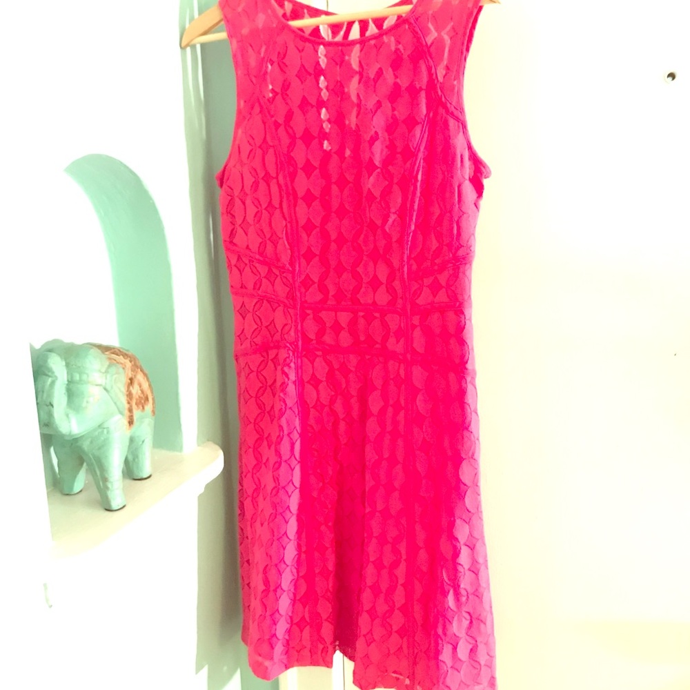 Day time sheer patterned overlay party dress